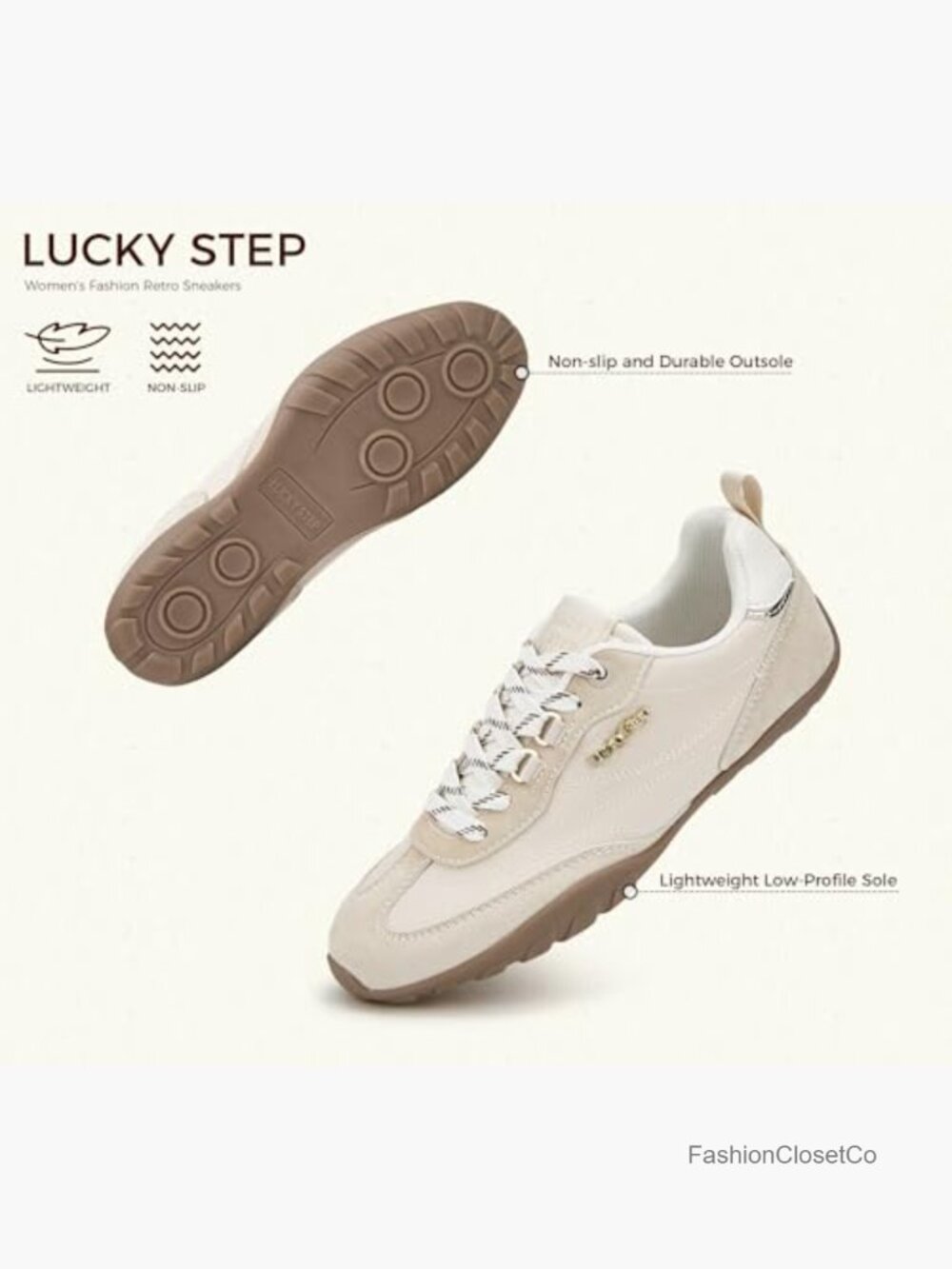 Retro Fashion Sneakers - Lightweight Non Slip Walking Shoes - Lace Up Skate - Picture 4 of 7